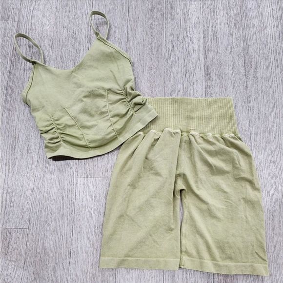 Free People Pants - Free People Good Karma V-Neck & Ruched Short Set